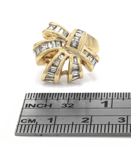 Diamond Open Ribbon Cocktail Ring in Yellow Gold